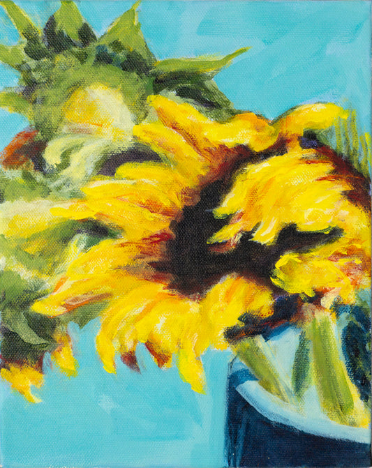 Sunflowers in the wind
